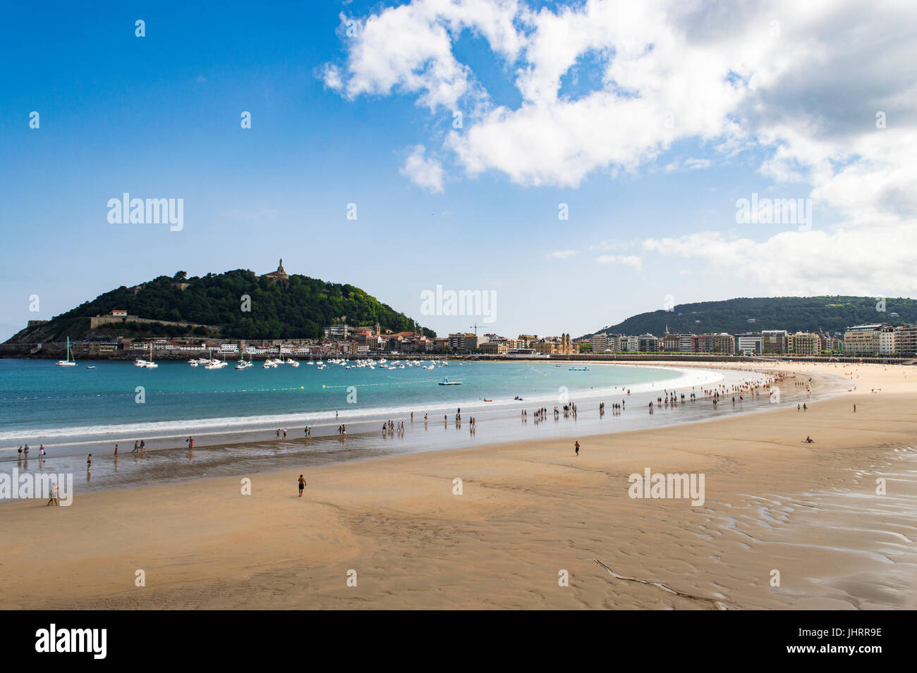 Strand La Concha in San Sebastian Stockfoto