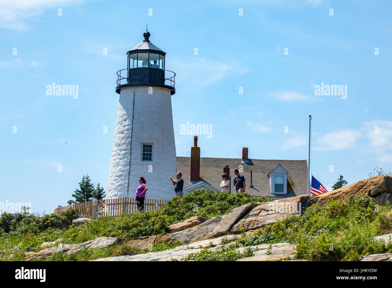 Pemaquid Point Lighthouse in Bristol, Maine, USA. Stockfoto