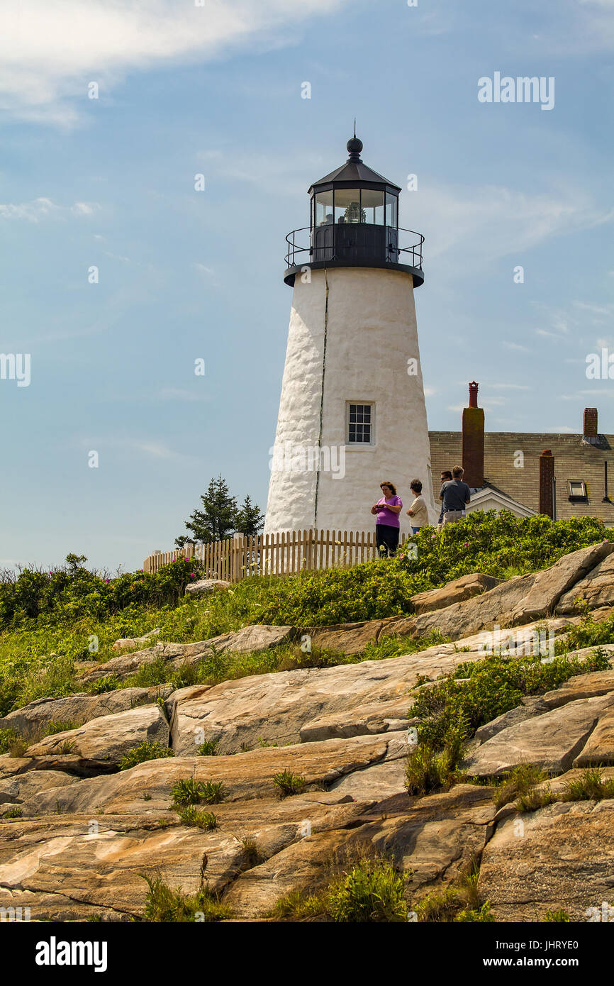 Pemaquid Point Lighthouse in Bristol, Maine, USA. Stockfoto