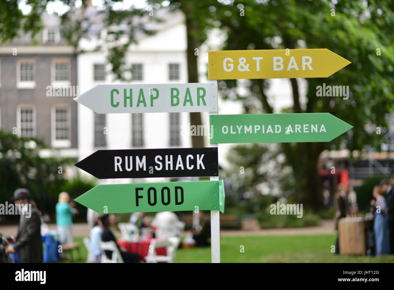 Bedford Square, London, UK. 15. Juli 2017 die jährliche Chap-Olympiade in Bedford Square. Bildnachweis: Matthew Chattle/Alamy Live-Nachrichten Stockfoto