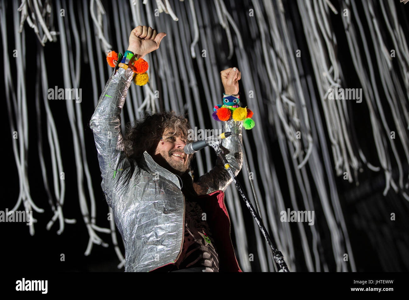 Wayne Coyne Flaming Lips durchführen, zwei sloss Fest, Birmingham, Alabama Stockfoto