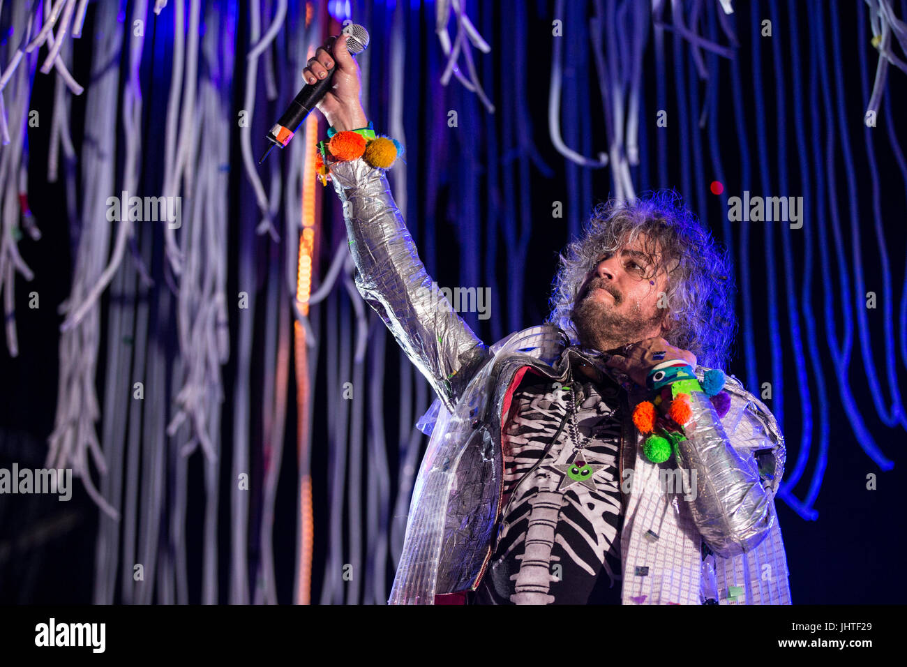 Wayne Coyne Flaming Lips durchführen, zwei sloss Fest, Birmingham, Alabama Stockfoto