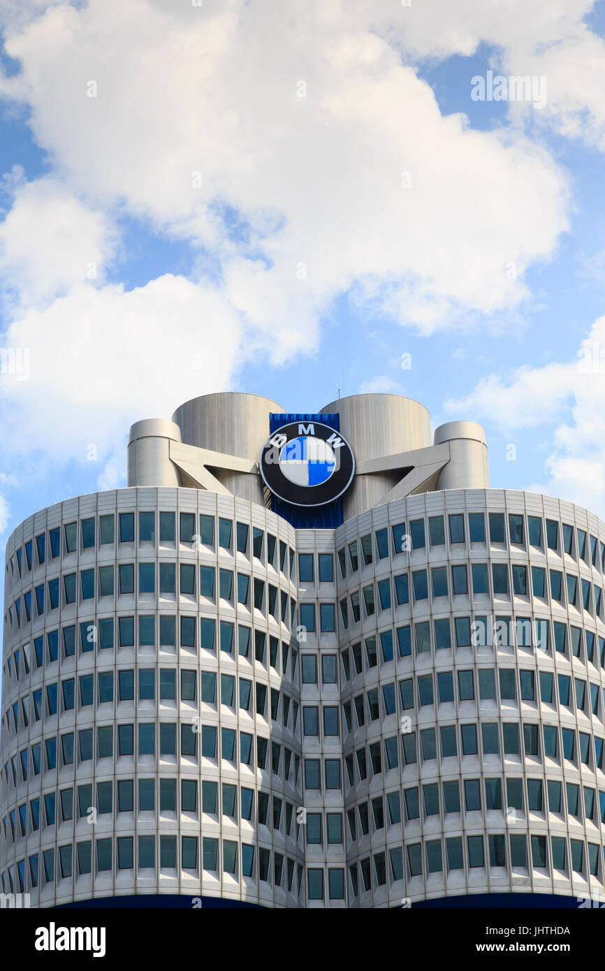 BMW Zentrale Gebäude, München, Bayern, Deutschland Stockfoto