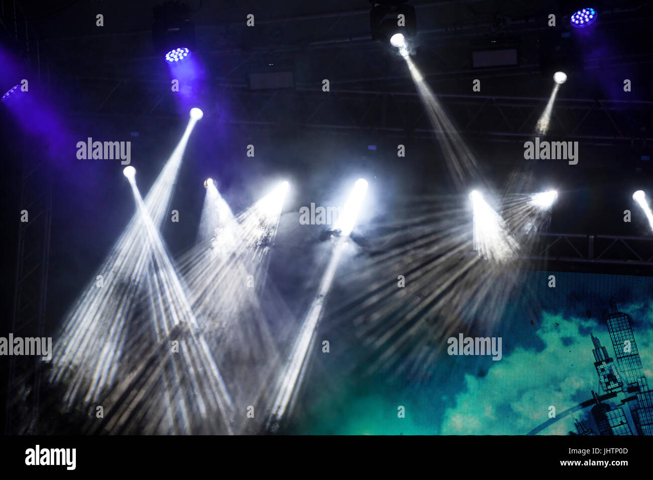 Bunte Bühnenbeleuchtung Stockfoto