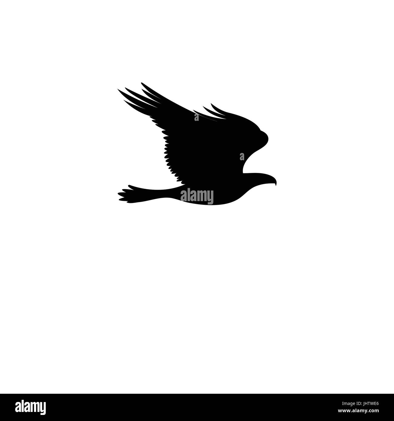 Vektor-Zeichen-Adler-Silhouette isoliert auf weißem Hintergrund Stock Vektor