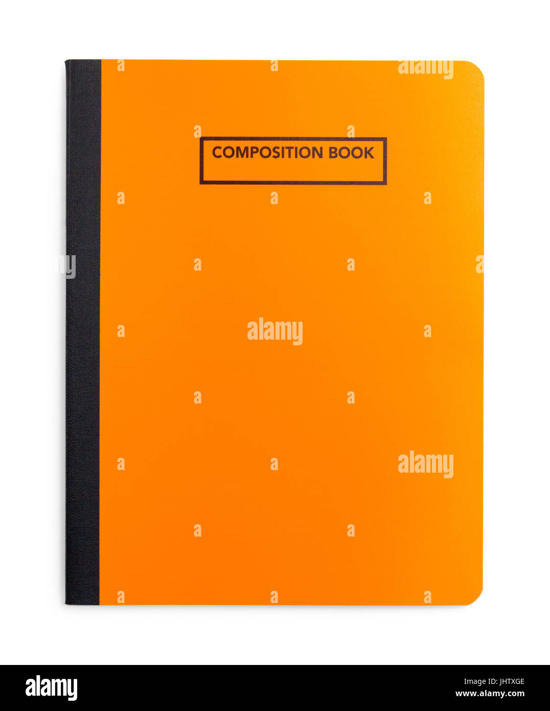 Orange Zusammensetzung Buch Isolated on White Background. Stockfoto