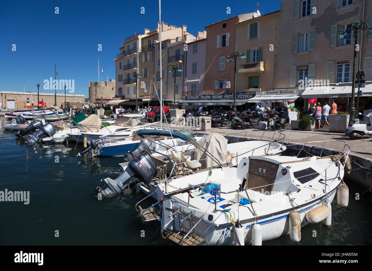 Hafen von Saint-Tropez (Le Vieux port de Saint Tropez), Frankreich Stockfoto
