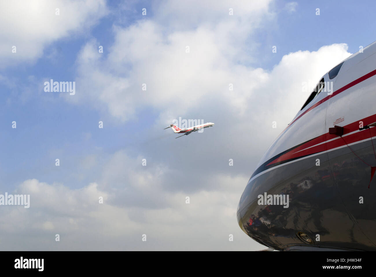 Russische Flugzeug aus. retro Flugzeug in den Himmel Stockfoto