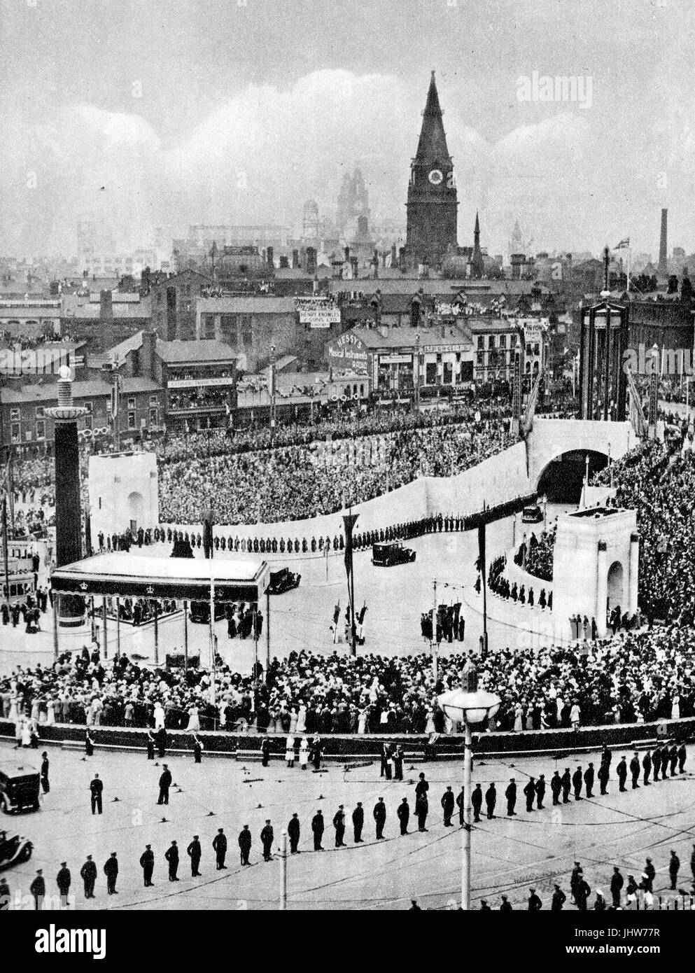 1934-Eröffnungsfeier der Mersey-Tunnel, Liverpool, UK Stockfoto