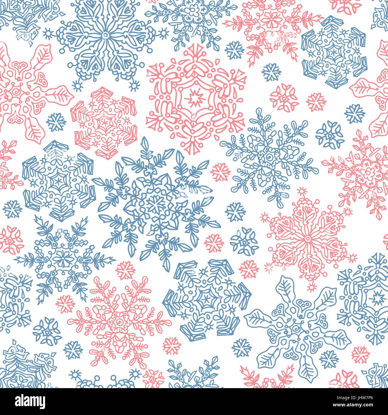 Nahtlose Schneeflocken Muster für Winter-Themen-Designs. Vektor-Illustration, EPS8 Stock Vektor