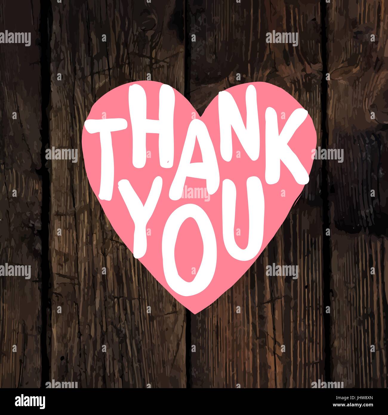 Dankeschön-Karte mit Herz-Label Stock-Vektorgrafik - Alamy