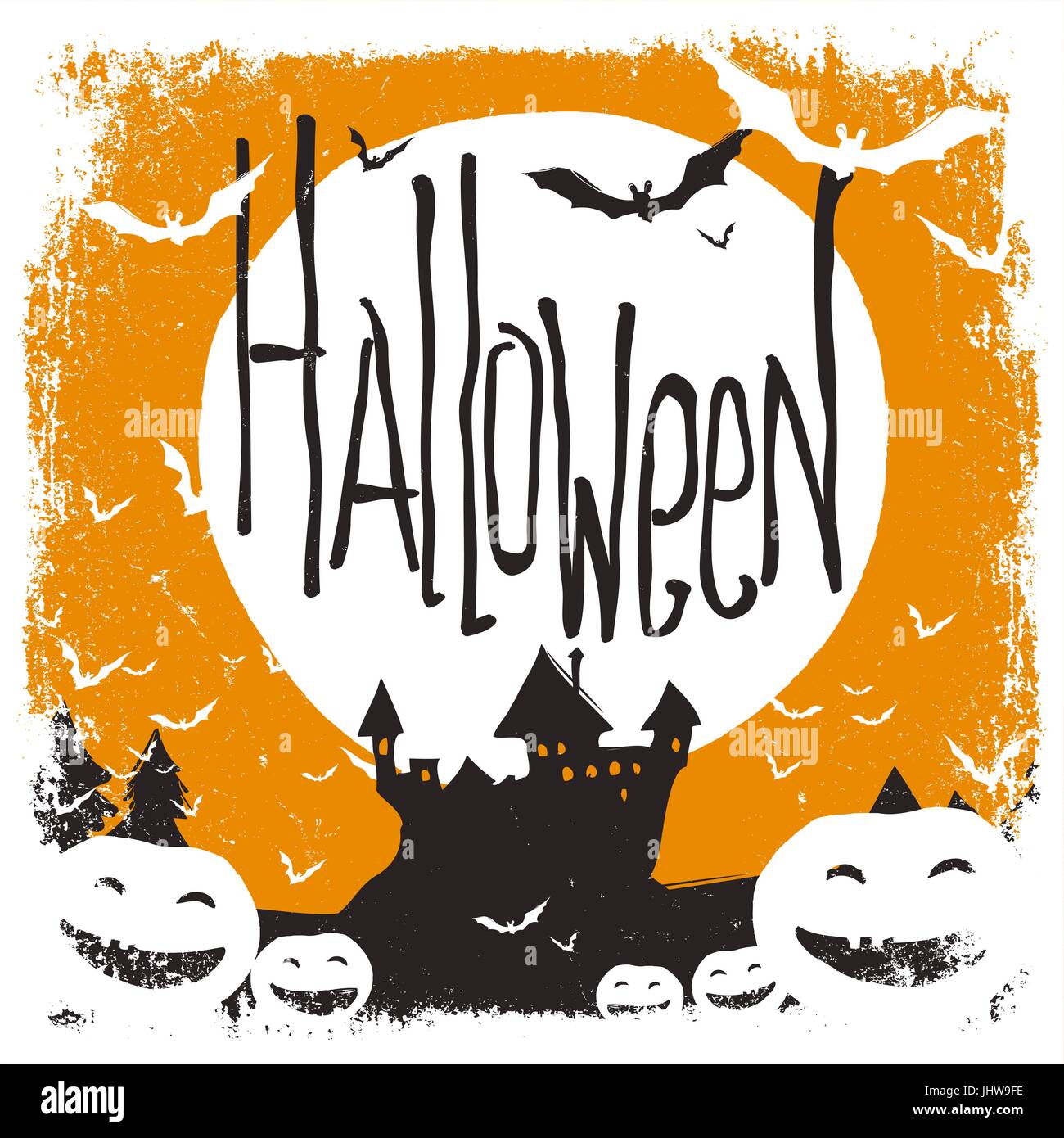 Halloween-Illustration mit isolierten Grenzen Stock Vektor