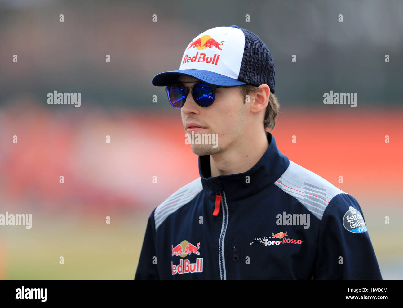 Toro Rossos Daniil Kvyat während der 2017 British Grand Prix in Silverstone, Towcester. PRESSEVERBAND Foto. Bild Datum: Sonntag, 16. Juli 2017. Siehe PA Geschichte AUTO Briten. Bildnachweis sollte lauten: Tim Goode/PA Wire. Einschränkungen: Nur zur redaktionellen Verwendung. Kommerzielle Nutzung mit vorheriger Zustimmung von Teams. Stockfoto