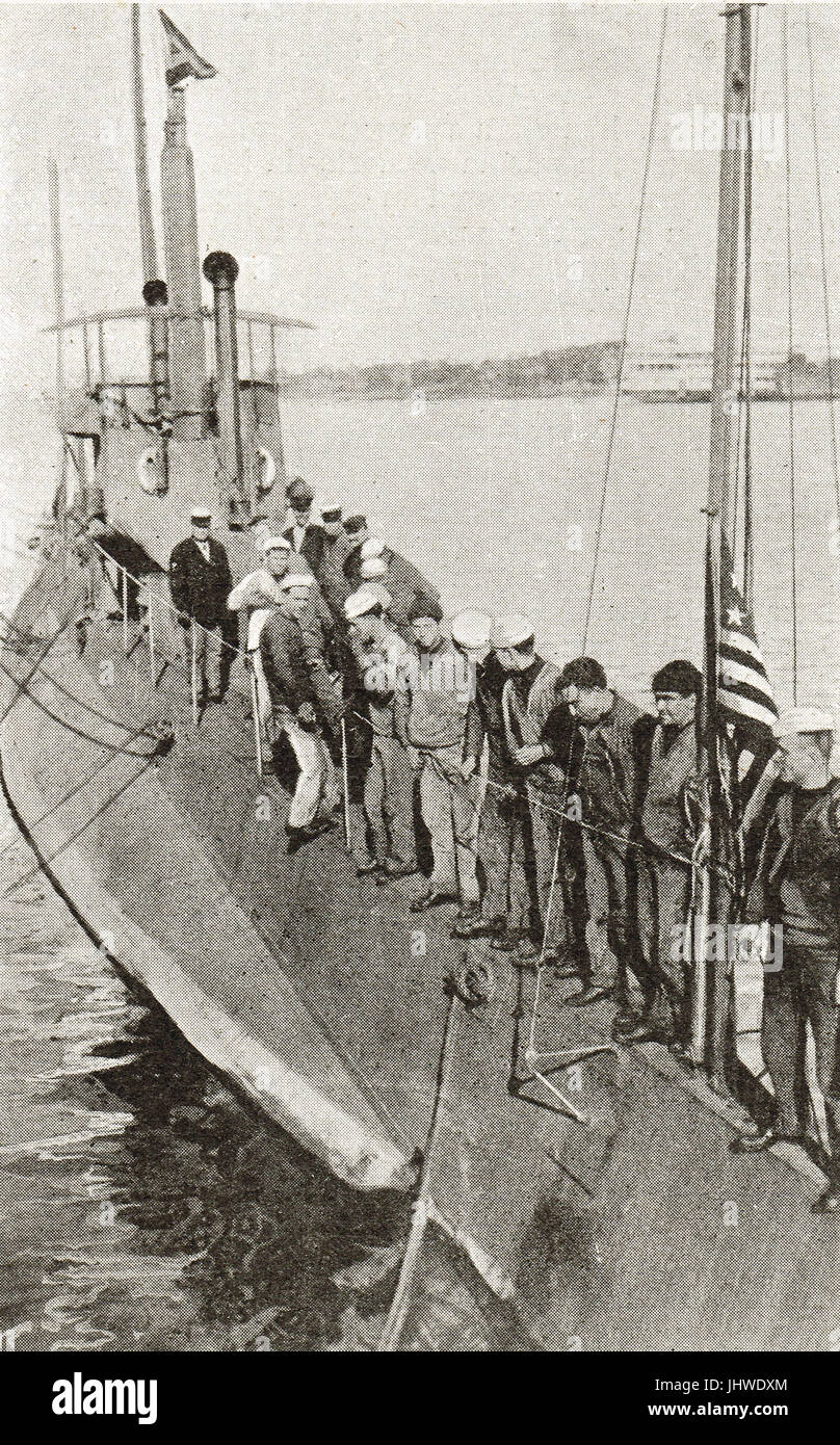 Amerikanische u-Boot & Besatzungsmitglieder Stockfoto