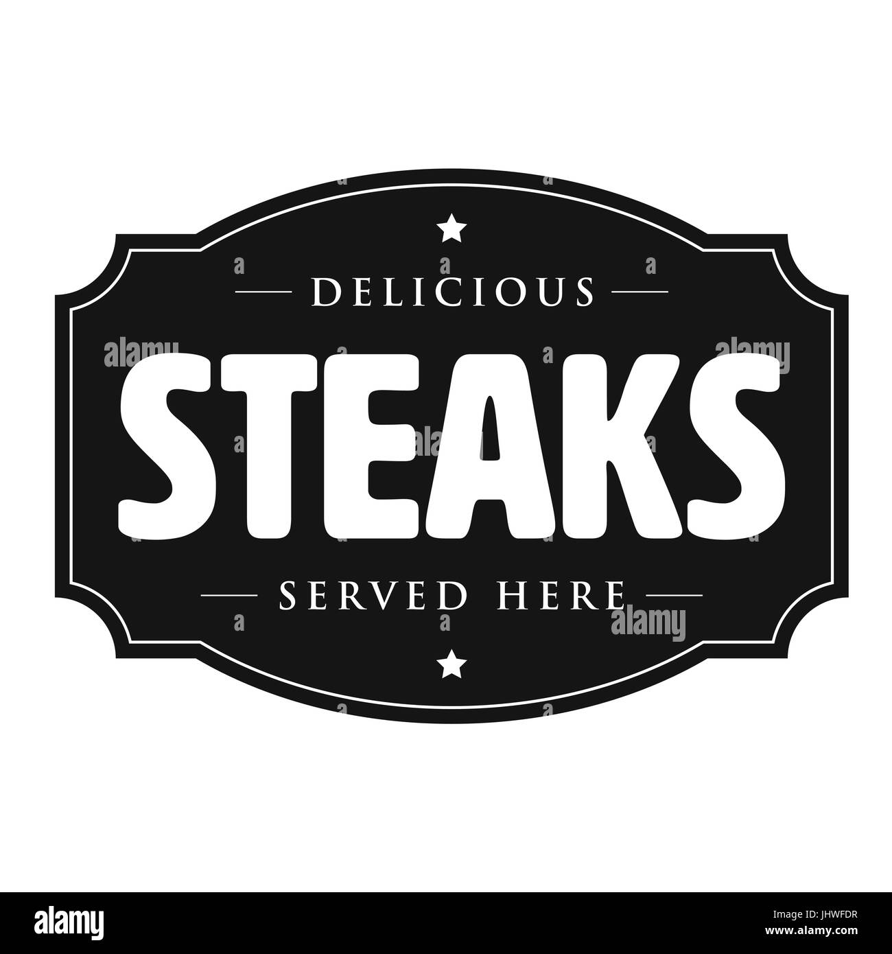 Steaks Vintage Schild schwarz Vektor Stock Vektor