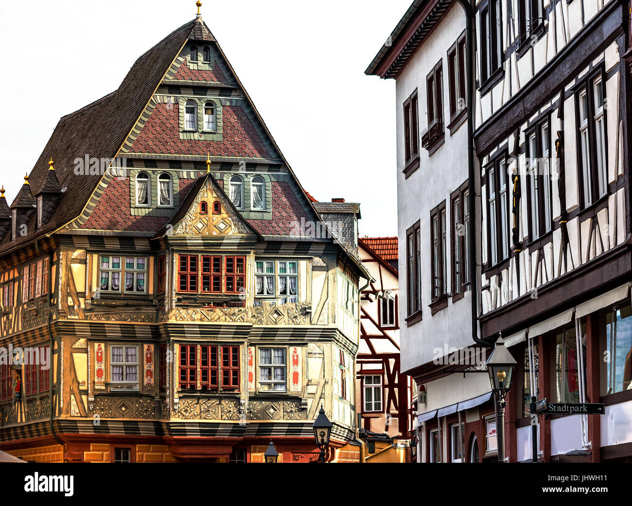 Historischen mittelalterlichen Häuser im malerischen Städtchen