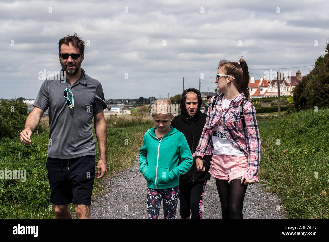 Spaß für die ganze Familie Tag, Hügel, gesundes Leben Wohlbefinden Dublin, Irland Stockfoto