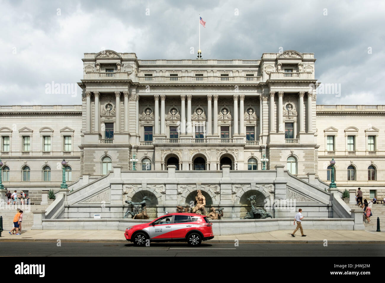 Gericht der Neptun-Brunnen, Thomas Jefferson Building, Library of Congress, Kapitol, Washington DC Stockfoto