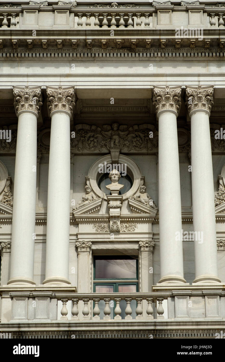 Gothe Büste, bedeutende Männer der Buchstaben Skulptur, Thomas Jefferson Building, Library of Congress, Kapitol, Washington DC Stockfoto