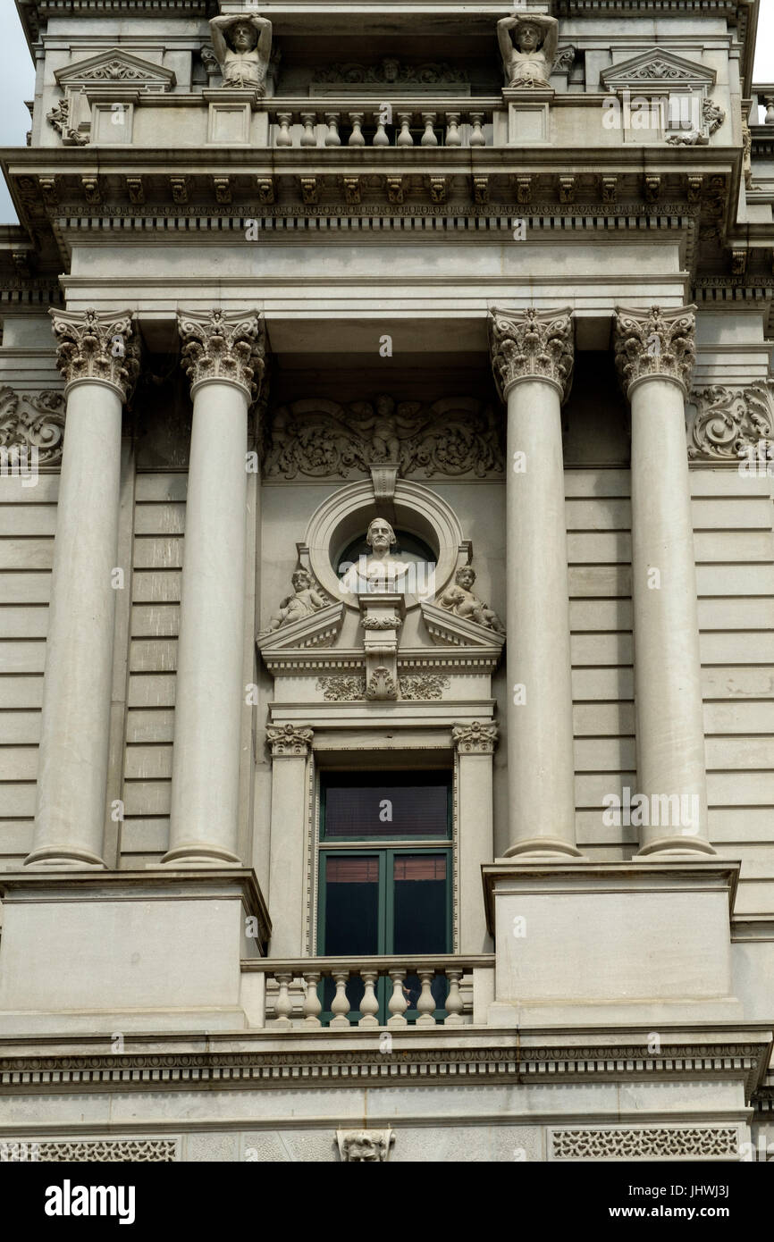 Emerson Büste, bedeutende Männer der Buchstaben Skulptur, Thomas Jefferson Building, Library of Congress, Kapitol, Washington DC Stockfoto