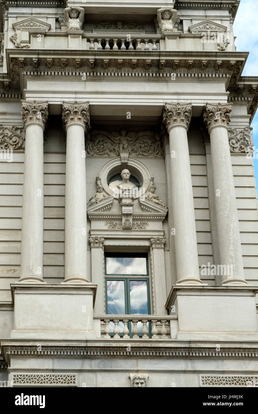 Scott Büste, bedeutende Männer der Buchstaben Skulptur, Thomas Jefferson Building, Library of Congress, Kapitol, Washington DC Stockfoto