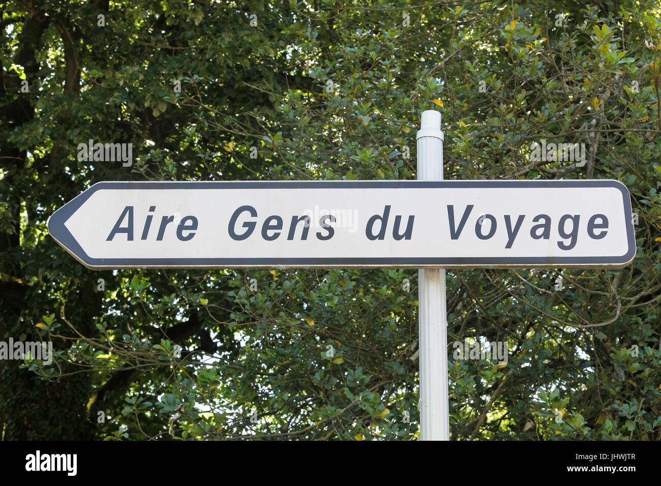 Campingplatz für Reisende Schild in Frankreich Stockfoto