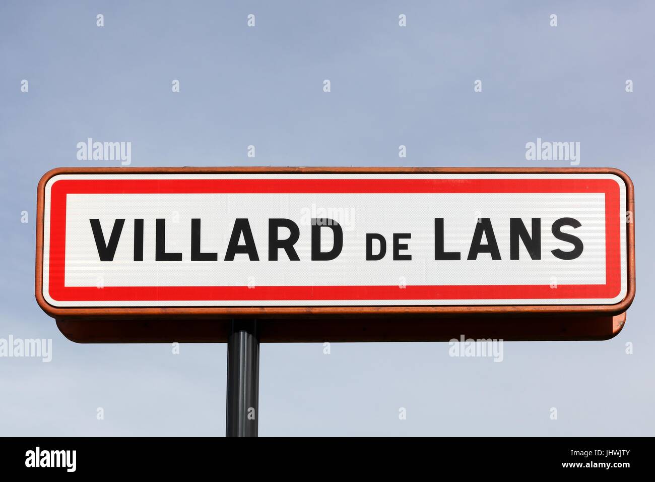Villard de Lans Stadt Straßenschild in Frankreich Stockfoto