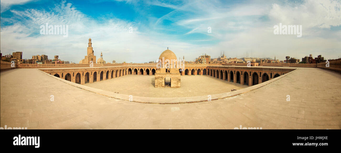 Ahmad Ibn Tolon Moschee Panoramablick, Cairo Stockfoto