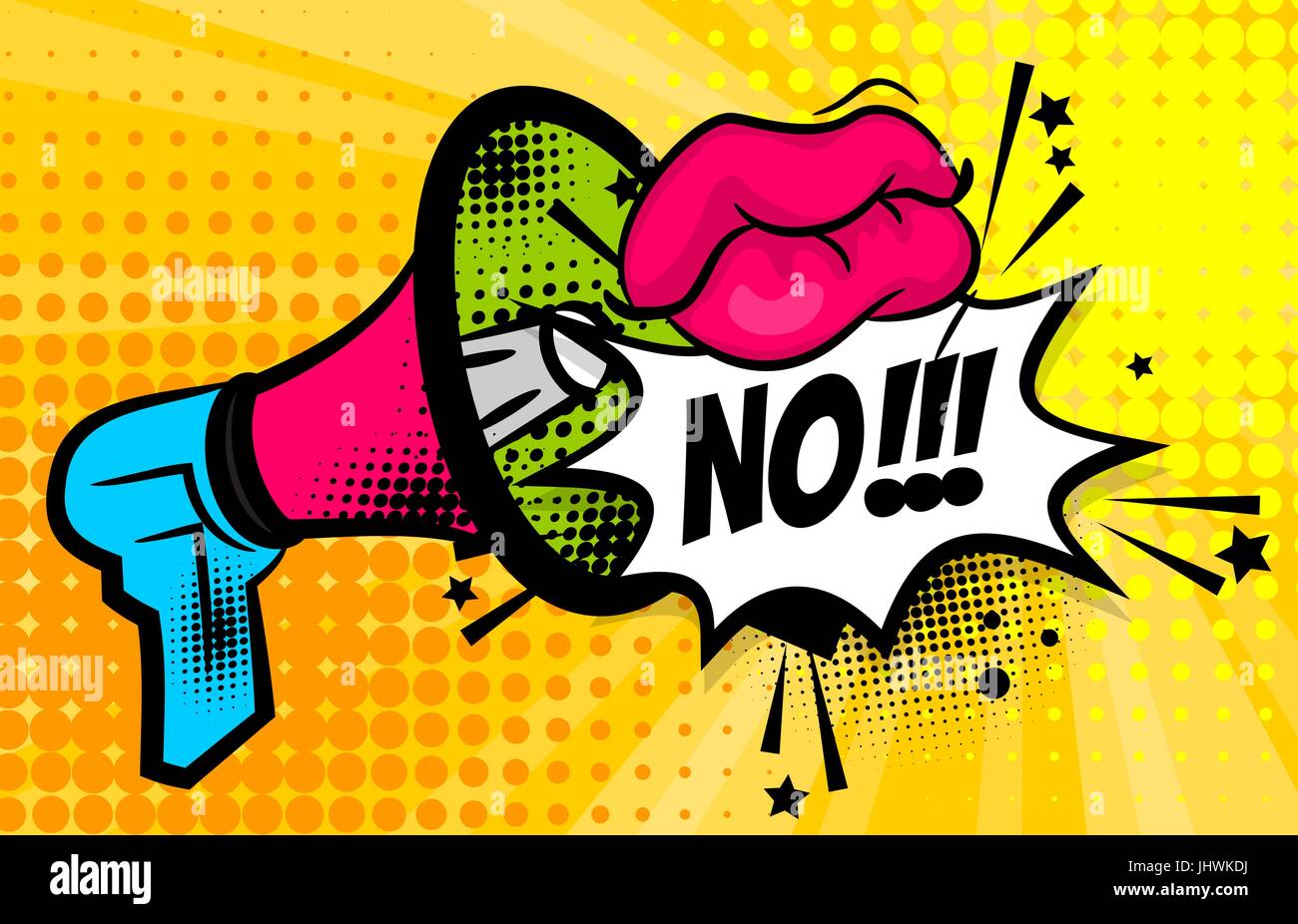 Megaphon Pop-Art comic Text nicht Stock Vektor