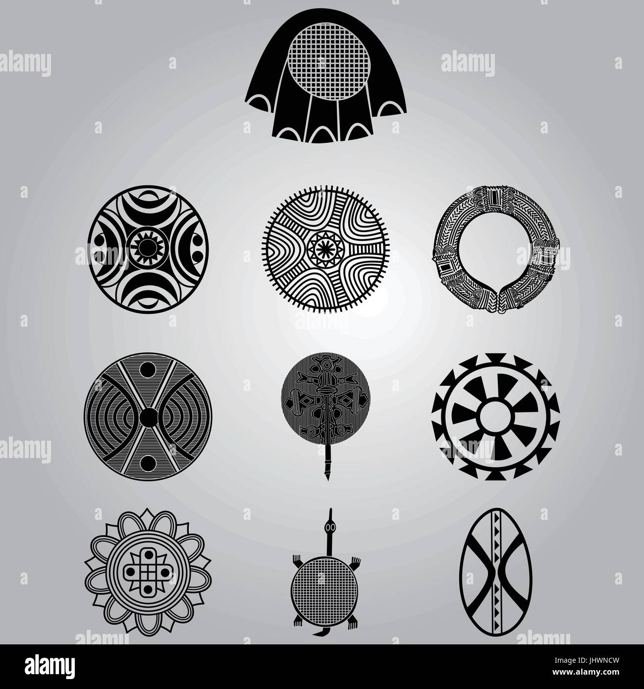 Afrikanische nationale Symbole und Ornamente Stock-Vektorgrafik - Alamy