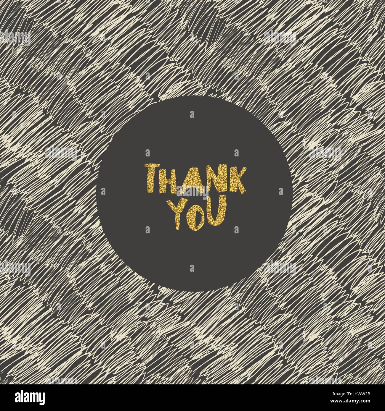 Der Hand gezogenen "Thank You"-Karte. Goldfolie Buchstaben "Effekt". Stock Vektor