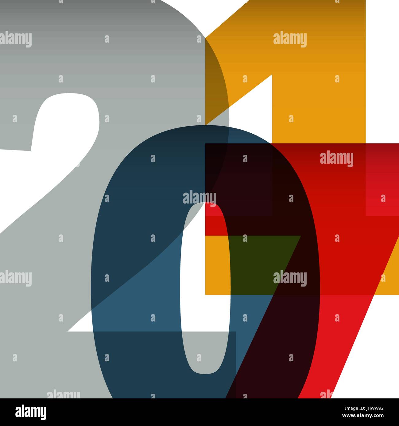 Frohes neues Jahr 2017 Grüße. Typografie-Design. Neujahr-Card-Template. Einfache bunte Design Stock Vektor