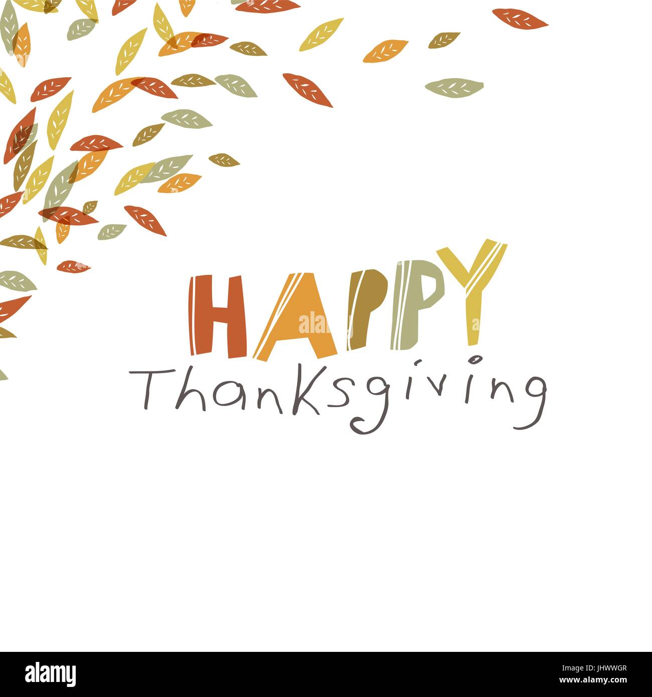 Happy Thanksgiving-Design. Logo und Ecke Element. Für Urlaub Karten Gruß Designs und anderen Projekten. Handgezeichnete schrulligen Vektor-illustration Stock Vektor