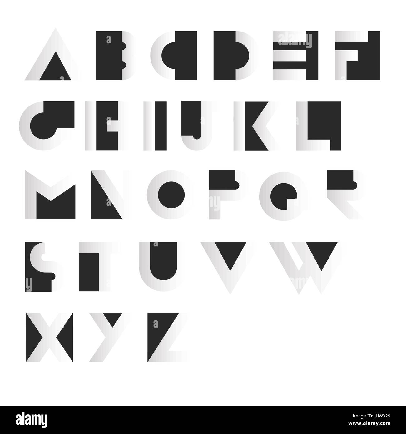 Geometrische Retro-Alphabet.  Art-Deco-Stil. Typ, Schriftart, Vintage Vektor Typographie Stock Vektor