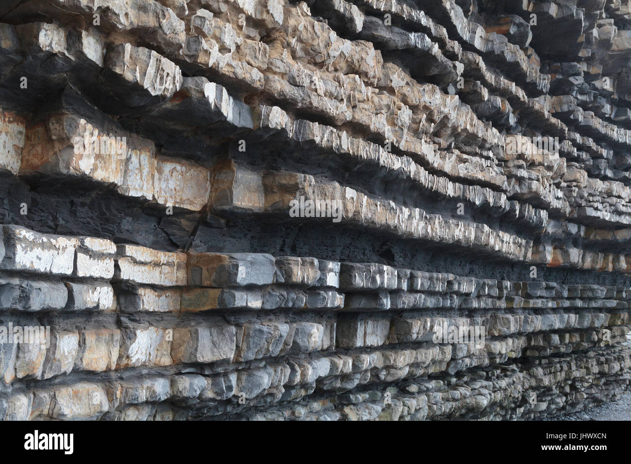 Kalkstein Gesteinsschichten, Southerndown, Dunraven Bay, Wales, UK Stockfoto