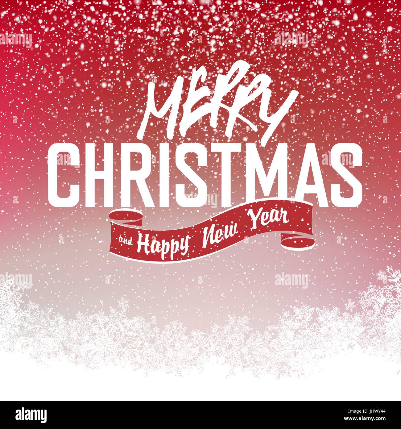 Frohe Weihnachten rot Hintergrund mit Schneeflocken und Platz für Text. Vektor-Illustration. Stock Vektor
