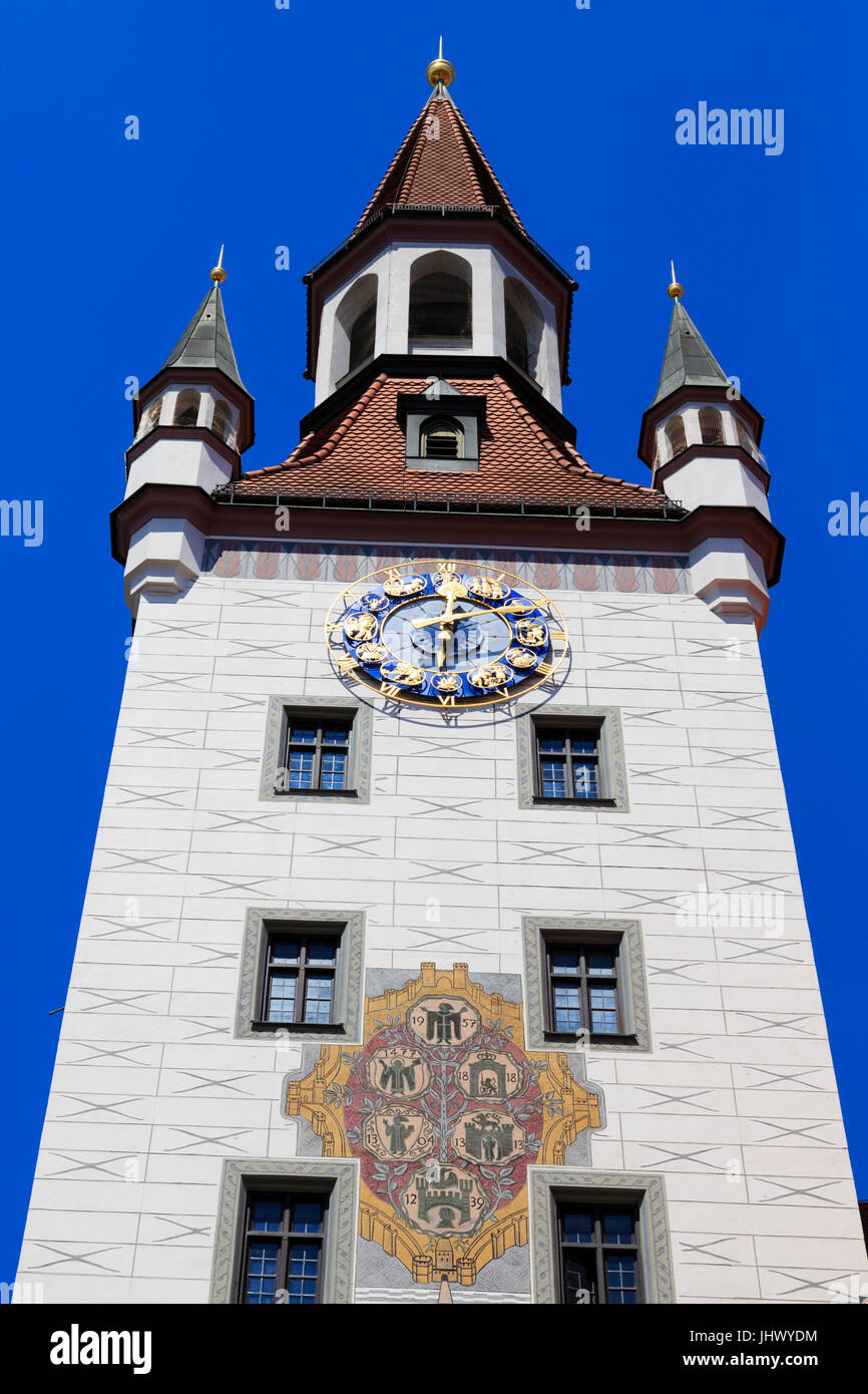 Altes Rathaus, Marienplatz, München, Bayern, Deutschland Stockfoto