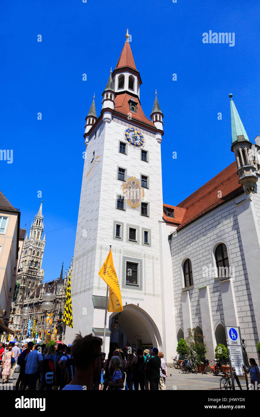 Altes Rathaus, Marienplatz, München, Bayern, Deutschland Stockfoto