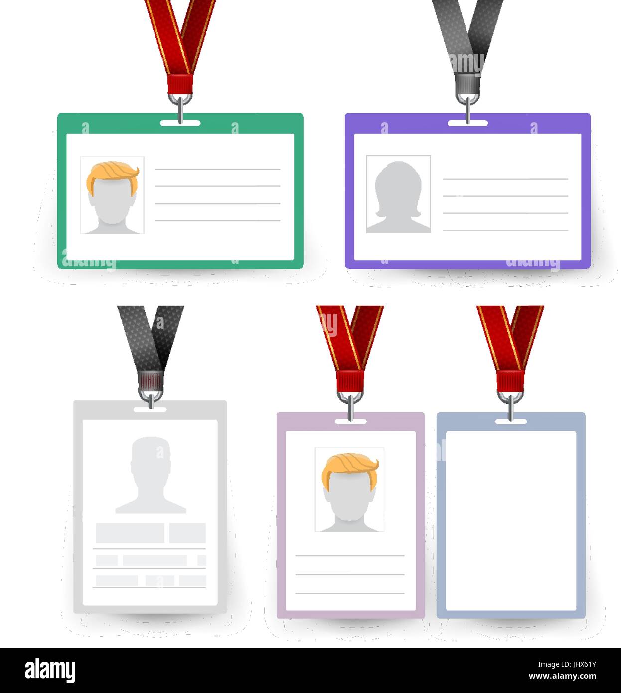 Id Abzeichen Set Vector Namensschild Mitarbeiter Kardinal Weiss Leer Kunststoff Id Card Ausweis Vorlage Weisse Leere Kunststoff Id Karte Stock Vektorgrafik Alamy