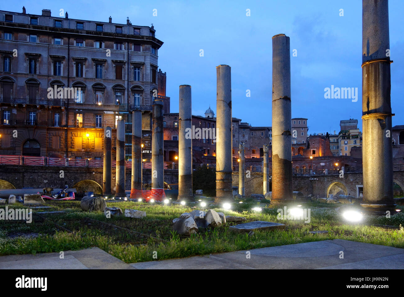 Trajan Forum, Imperial Forum von Caesar und Agustus, Trajanssäule, Viaggio Nei Fori Roma Stockfoto