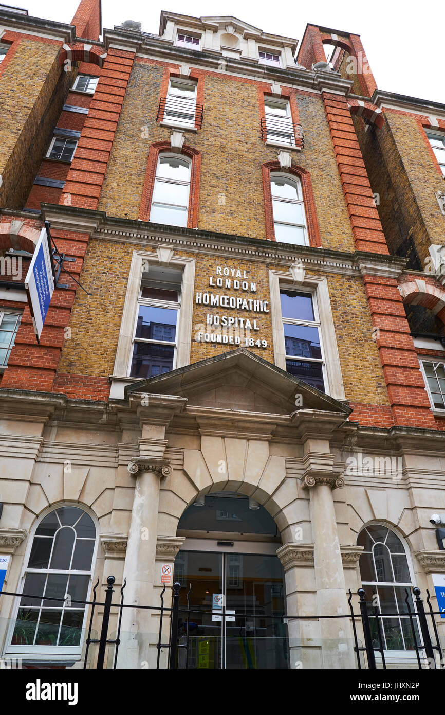 Außenseite des Royal London Hospital für integrierte Medizin formal die homöopathischen Krankenhaus, Great Ormond Street, Bloomsbury, London, UK Stockfoto