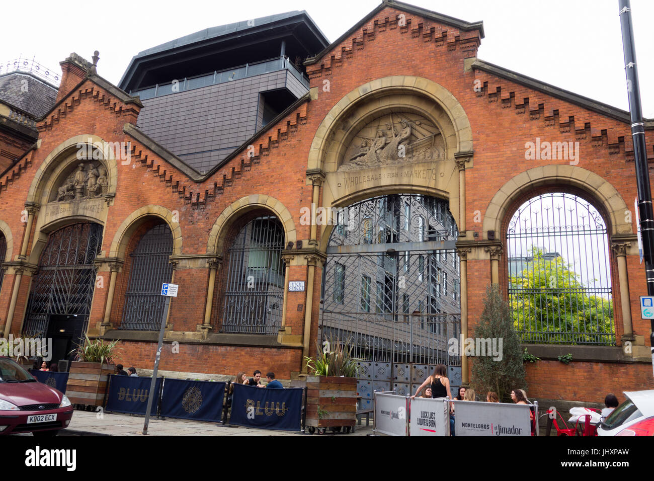 Gelände der ehemaligen Großhandel Fischmarkt; Northern Quarter, Manchester, UK Stockfoto