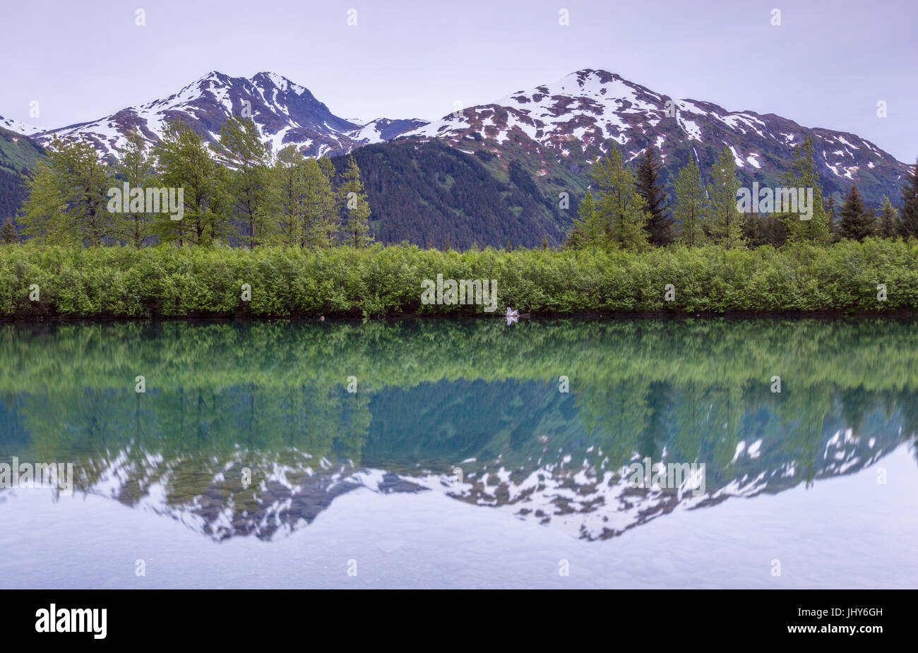 Sunrise, Tangle Teich, Girdwood, Halbinsel Kenai, Alaska, USA Stockfoto