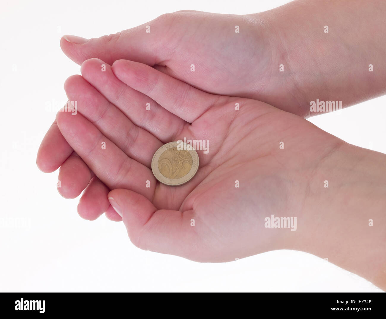 Hände - Absacken Hände, Bettelnde Hände - Absacken betteln Stockfoto