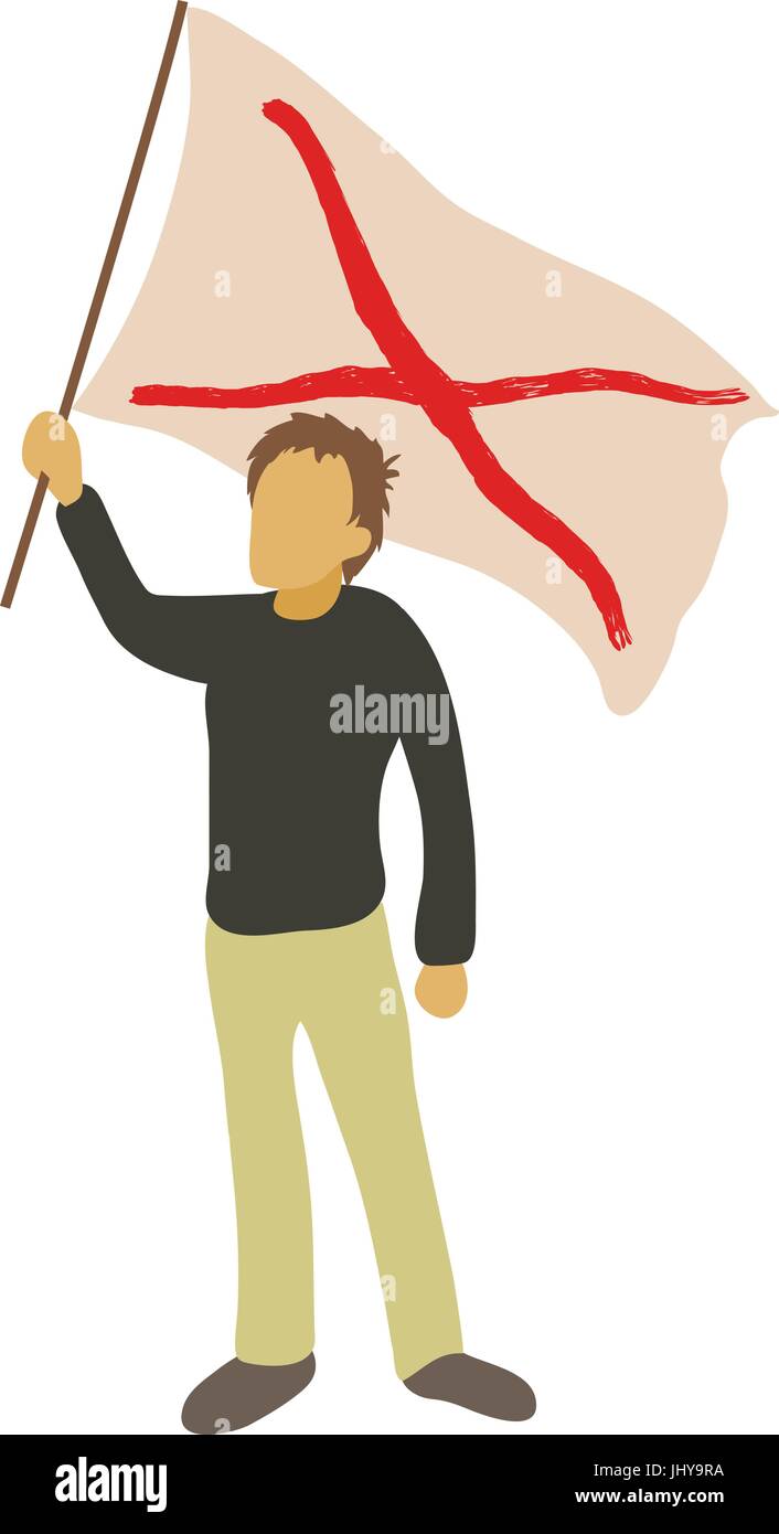 Mann-Protest-Symbol, Cartoon-Stil Stock Vektor