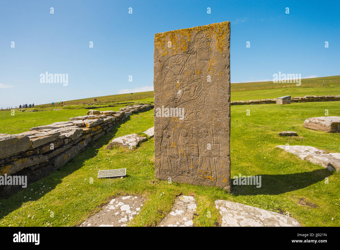 Piktische Symbol Stein, Brough of Birsay, Orkney Scotland UK Stockfoto