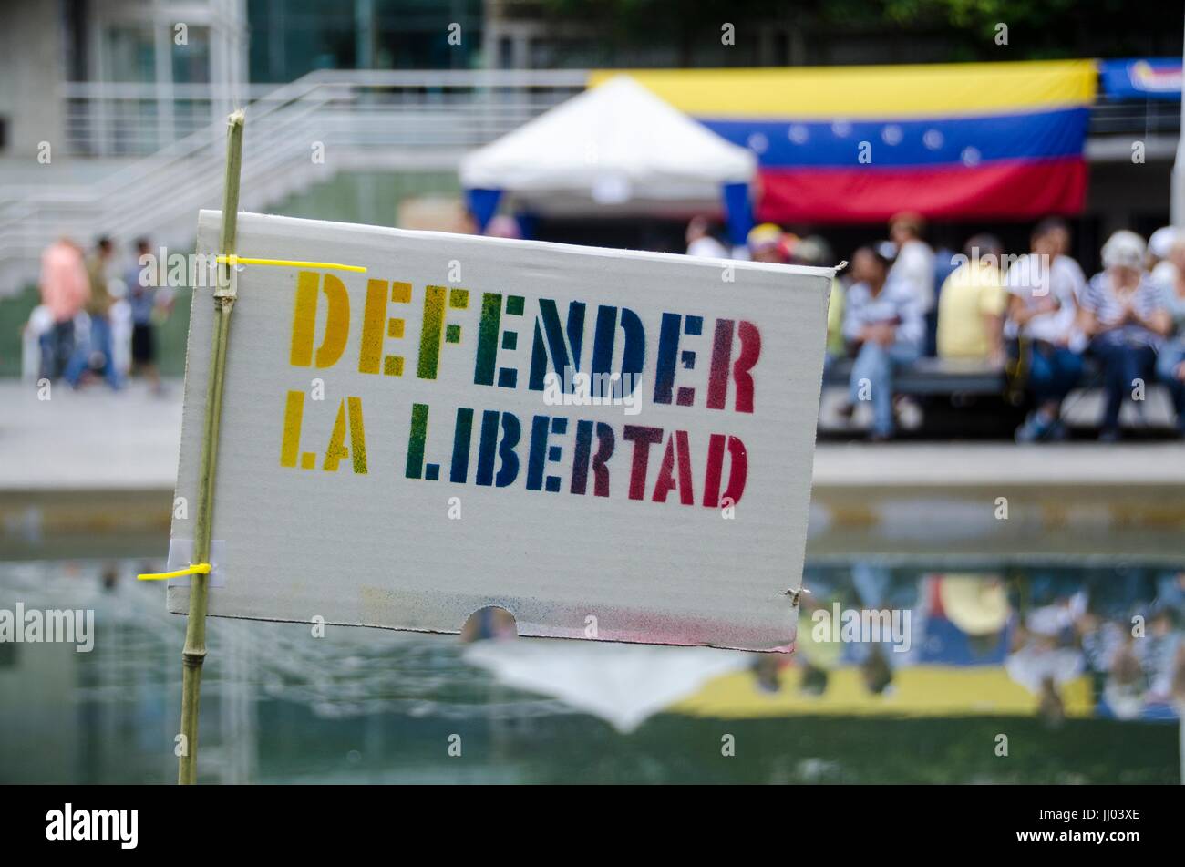 Millionen der Venezolaner beteiligte sich an einer Volksbefragung (Volksabstimmung) diesem 16. Juli. Einberufen durch das Präsidium der Einheit (Schlamm), wie in A Stockfoto