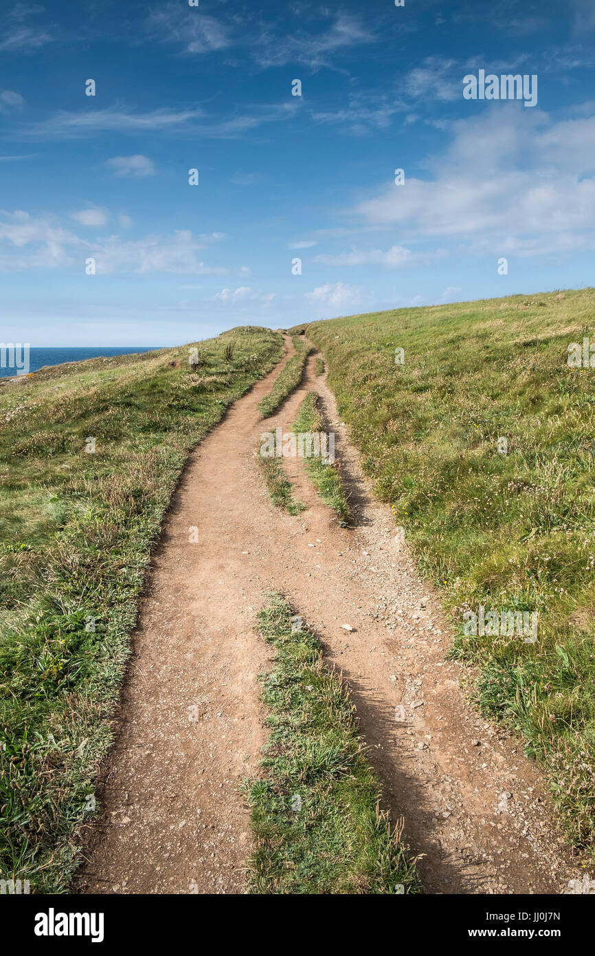 Ein Küstenwanderweg an der North Cornwall Coast. Stockfoto