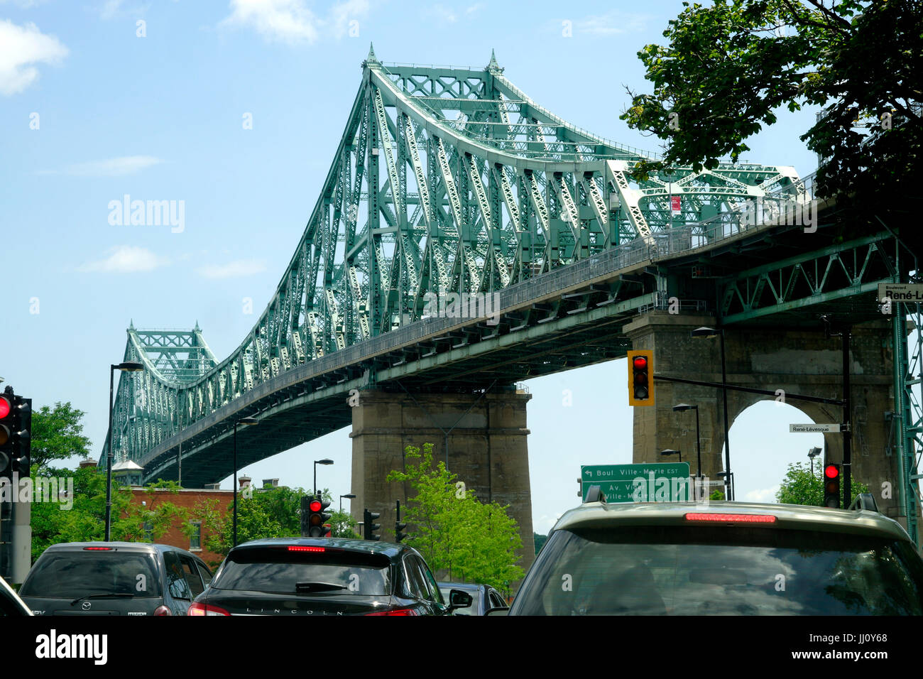 Montreal, Kanada, 16. Juli 2017. Jacques Cartier Brücke über den St. Lawrence River in Montreal,Quebec.Credit:Mario Beauregard/Alamy Live News Stockfoto