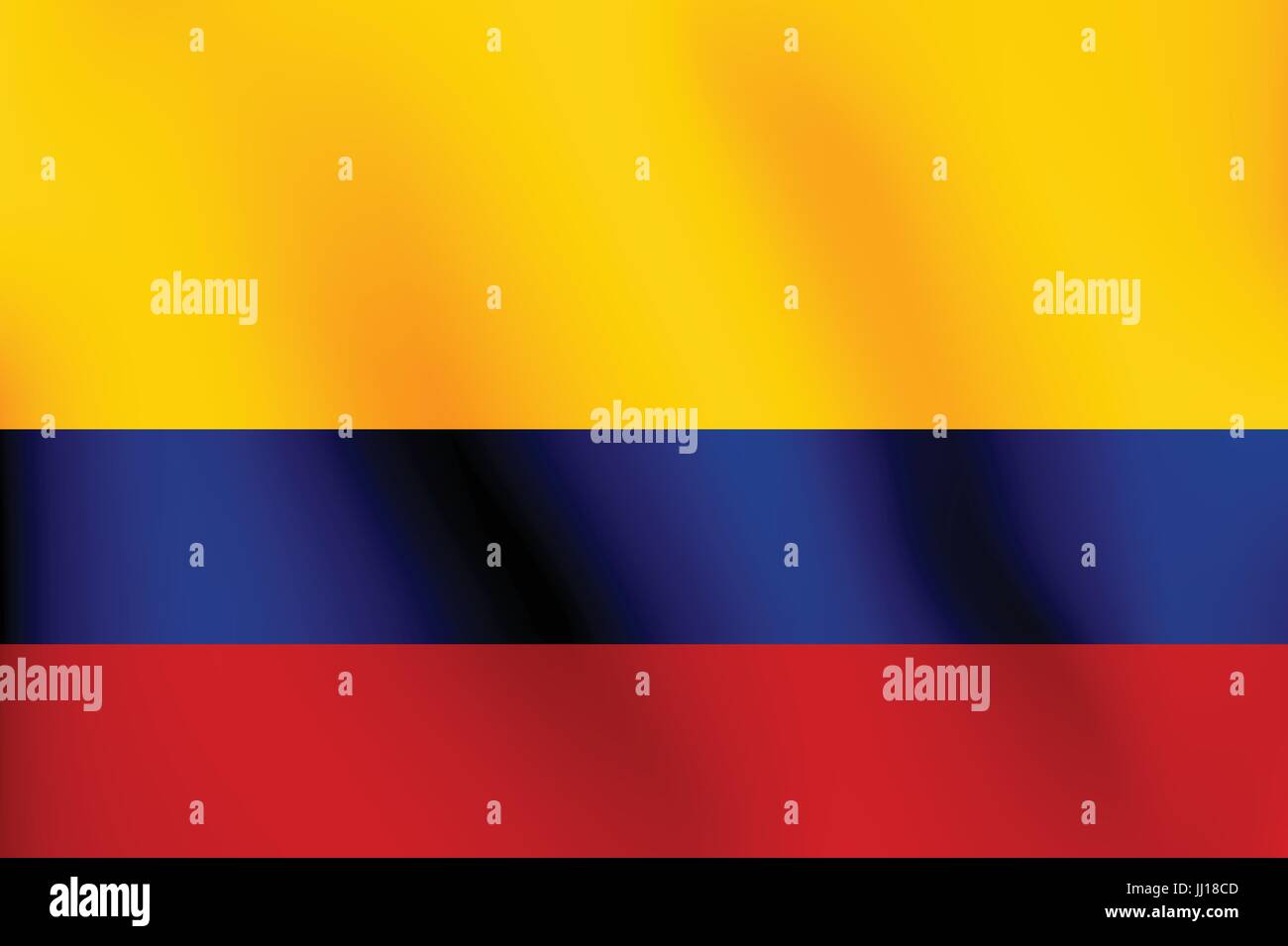 Flagge von Kolumbien mit ein wenigen einwirken, Schattierung & Flagge Farben getrennt Schichten - Vektor-Illustration Stock Vektor